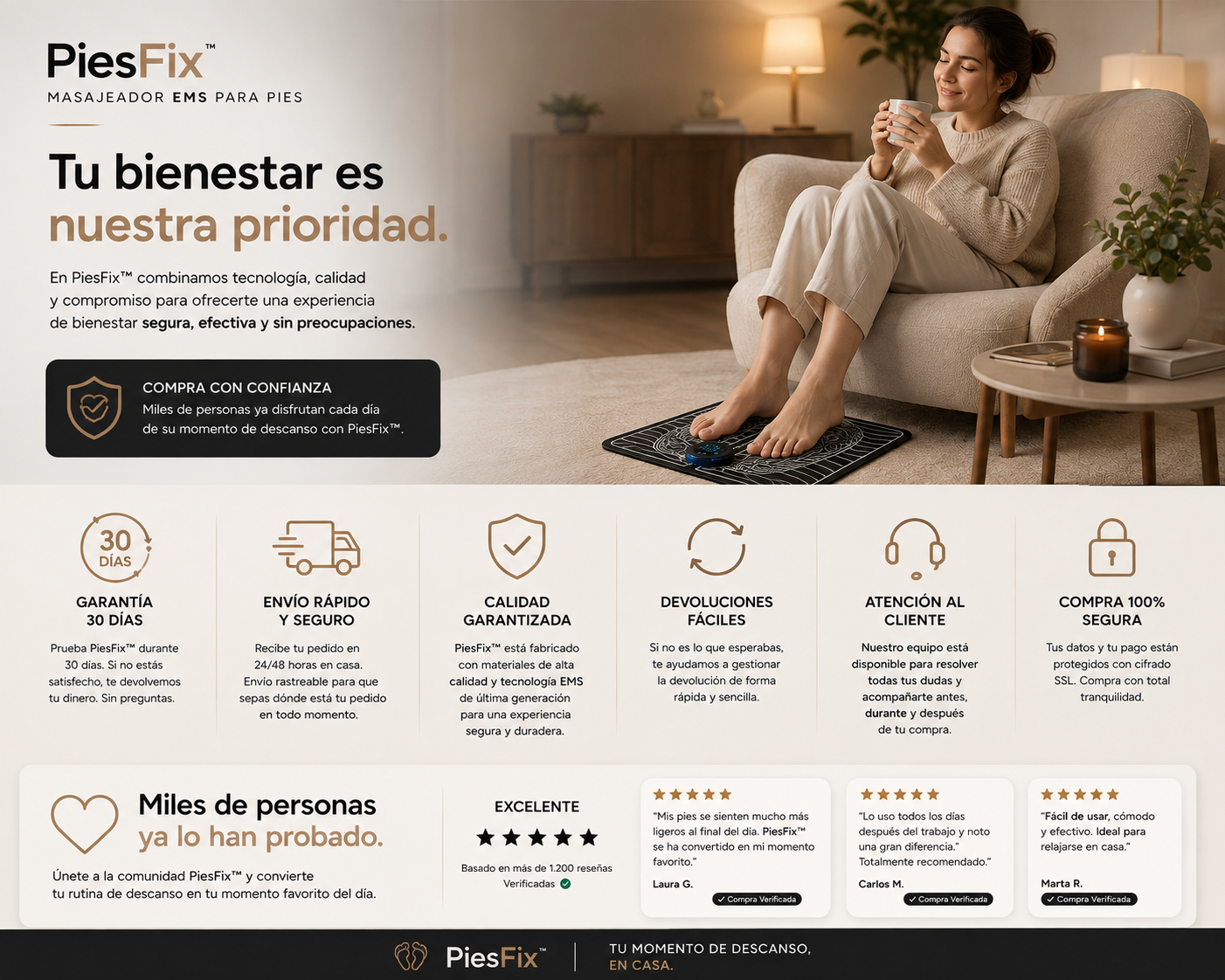 PiesFix™ - Masajeador EMS para Pies + Ebook GRATUITO “Pies en Equilibrio”