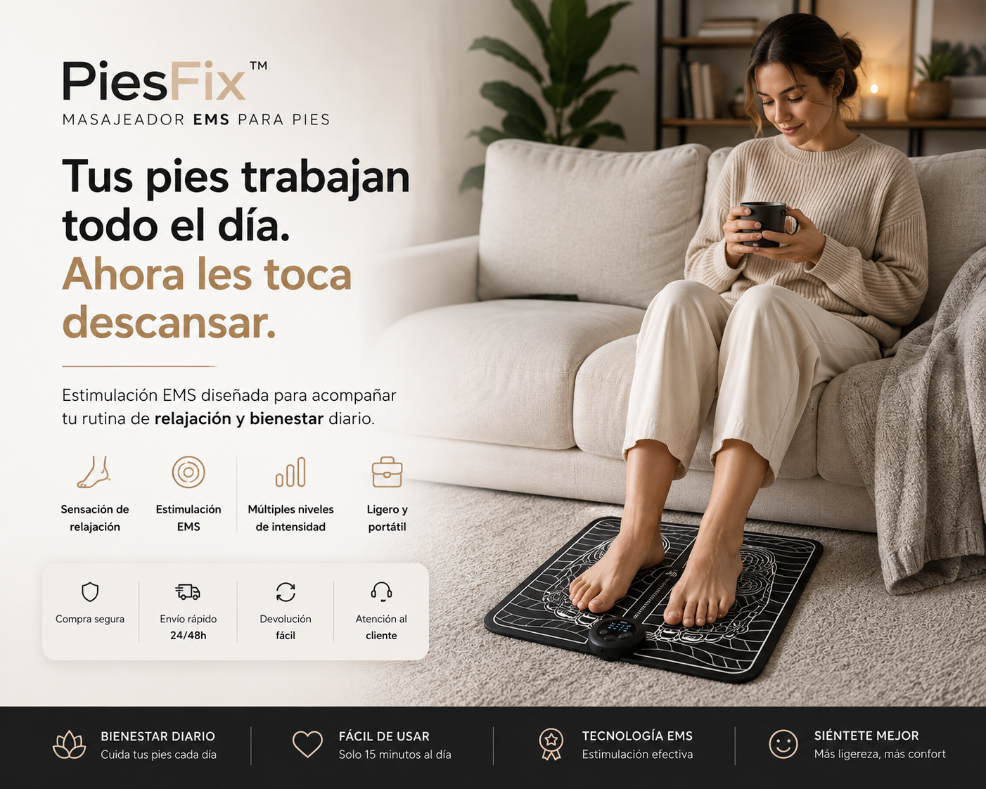 PiesFix™ - Masajeador EMS para Pies + Ebook GRATUITO “Pies en Equilibrio”