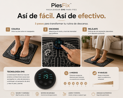 PiesFix™ - Masajeador EMS para Pies + Ebook GRATUITO “Pies en Equilibrio”