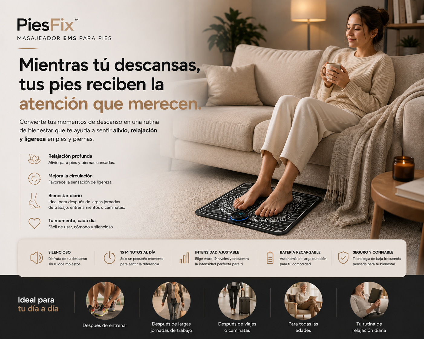 PiesFix™ - Masajeador EMS para Pies + Ebook GRATUITO “Pies en Equilibrio”